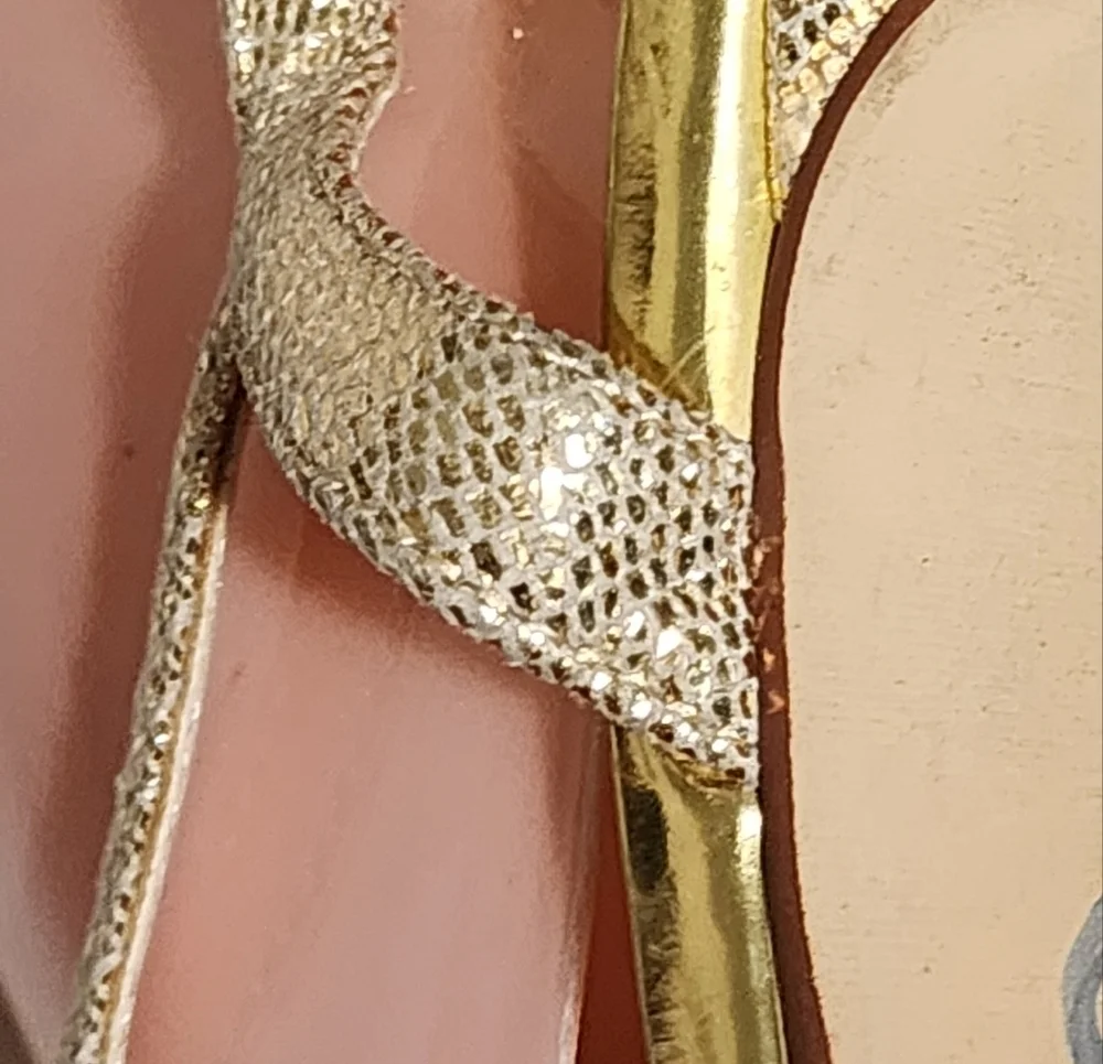Elegant Gold Strappy Women's Heels